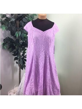 Suite 7 Fit and flare dress purple 14W Lace purple iris is the color